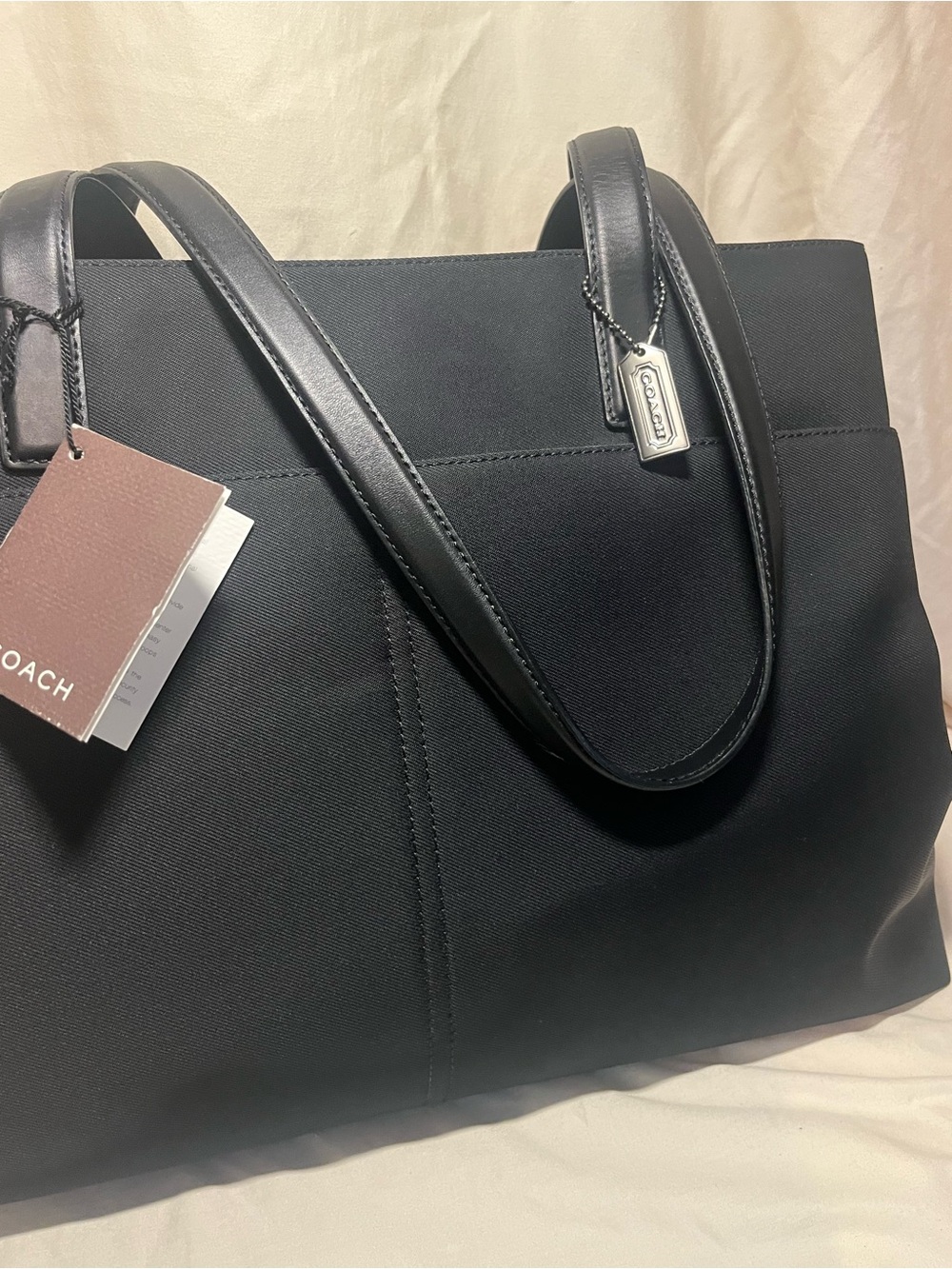 COACH Auth. | Large Black Tote with Leather Straps - Picture 2 of 15
